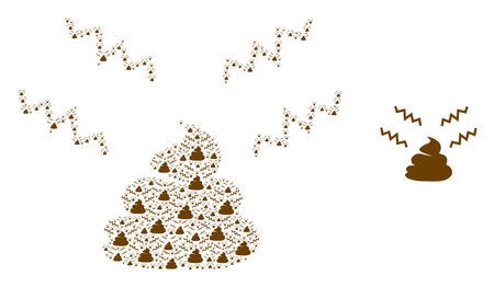 Vector smelly shit composition is formed with random recursive smelly shit parts. Recursive composition of smelly shit.のイラスト素材