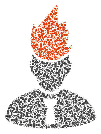 flamed manager composition is made of repeating recursive flamed manager elements. Recursive collage of flamed manager.のイラスト素材