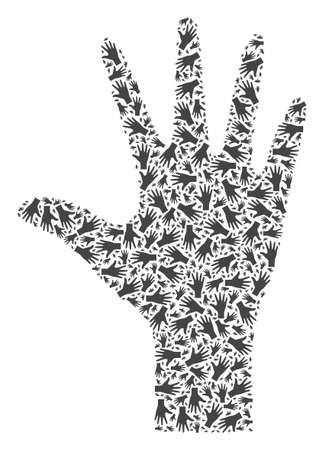 palm fingers composition is constructed of randomized recursive palm fingers elements. Recursive composition of palm fingers.のイラスト素材