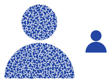 man profile composition is organized with scattered self man profile items. Fractal composition for man profile.のイラスト素材