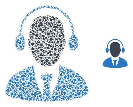 call center agent collage is done of randomized self call center agent elements. Fractal collage from call center agent.のイラスト素材