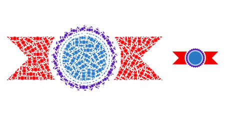 seal template with ribbons collage is made of repeating recursive seal template with ribbons items. Recursive collage from seal template with ribbons.のイラスト素材