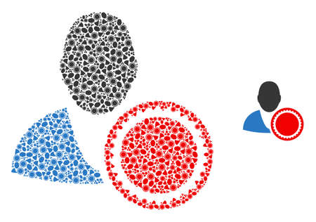 stamped user composition is designed with random self stamped user items. Recursion composition of stamped user.のイラスト素材