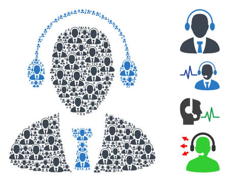 Vector call center operator composition is made of random recursive call center operator parts. Recursive composition from call center operator. Some other icons are present in this vector.のイラスト素材