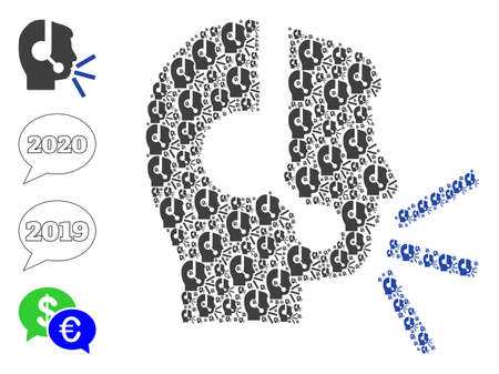 Vector operator speech mosaic is made of random self operator speech elements. Fractal mosaic of operator speech. Some other icons are present in this vector.のイラスト素材