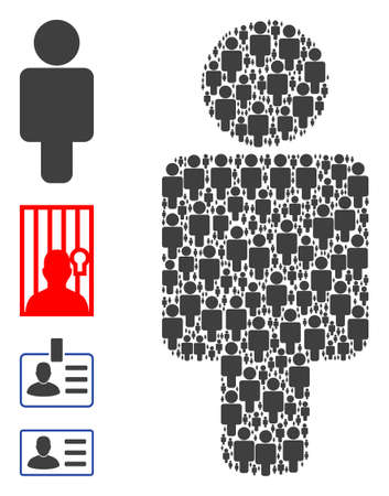 Vector man composition is formed from random recursive man icons. Recursive combination from man. Some other icons are present in this vector.のイラスト素材