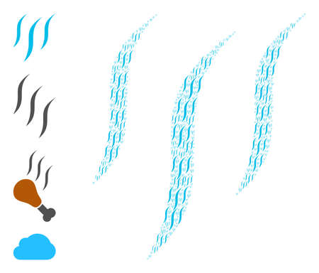 Vector smell mosaic is organized from repeating recursive smell parts. Recursive mosaic of smell. Some other icons are present in this vector.のイラスト素材