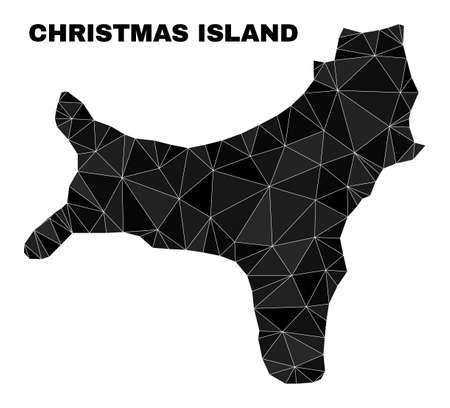 Low-poly Christmas Island map. Polygonal Christmas Island map vector constructed of chaotic triangles. Triangulated Christmas Island map polygonal collage for education purposes.のイラスト素材