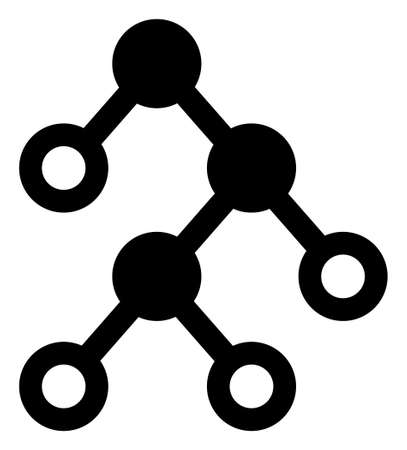 Binary nodes raster illustration on a white background. An isolated flat icon illustration of binary nodes with nobody.の写真素材