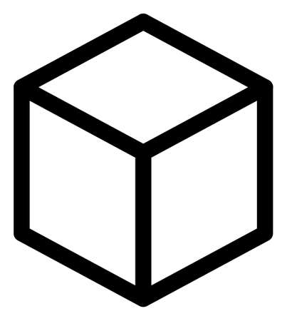 Cubic raster illustration on a white background. An isolated flat icon illustration of cubic with nobody.の写真素材