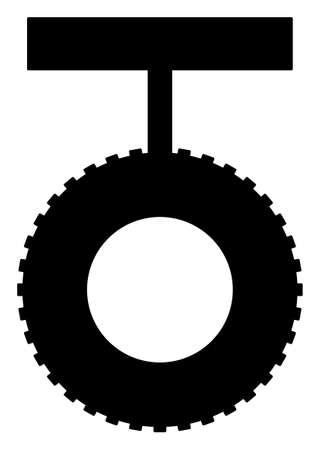 Tire swing raster icon on a white background. An isolated flat icon illustration of tire swing with nobody.の写真素材