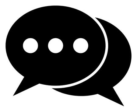 Chat messages raster illustration on a white background. An isolated flat icon illustration of chat messages with nobody.の写真素材