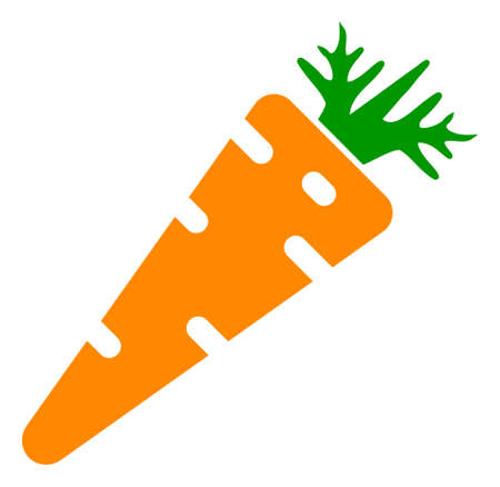 Carrot raster illustration on a white background. An isolated flat icon illustration of carrot with nobody.の写真素材