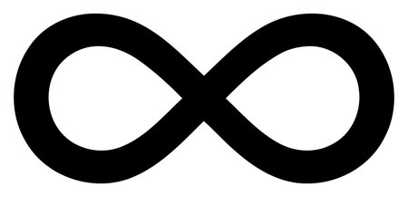 Infinity v2 raster illustration on a white background. An isolated flat icon illustration of...