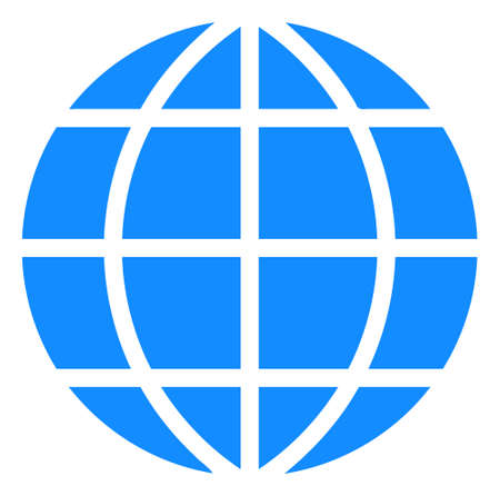 Globe raster illustration on a white background. An isolated flat icon illustration of globe with nobody.の写真素材