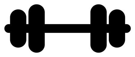Barbell raster icon on a white background. An isolated flat icon illustration of barbell with nobody.の写真素材