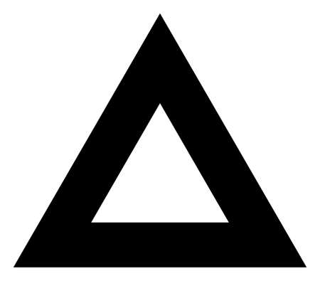 Empty triangle raster illustration on a white background. An isolated flat icon illustration of empty triangle with nobody.の写真素材