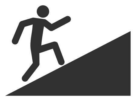 Cliimb up raster illustration on a white background. An isolated flat icon illustration of cliimb up with nobody.の写真素材