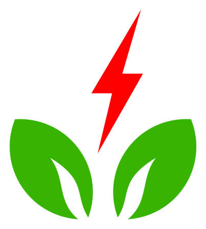 Eco electricity vector illustration on a white background. An isolated flat icon illustration of eco electricity.のイラスト素材