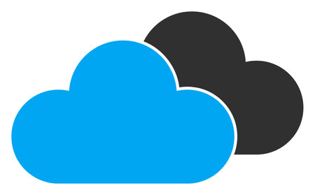 Clouds vector illustration on a white background. An isolated flat icon illustration of clouds.のイラスト素材