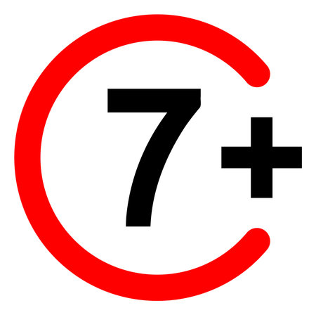 7 plus vector illustration on a white background. An isolated flat icon illustration of 7 plus.