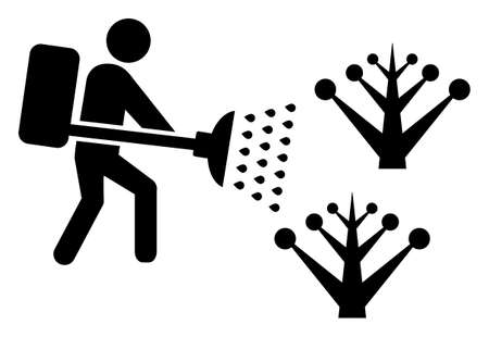 Herbicide farming vector illustration on a white background. An isolated flat icon illustration of herbicide farming.のイラスト素材