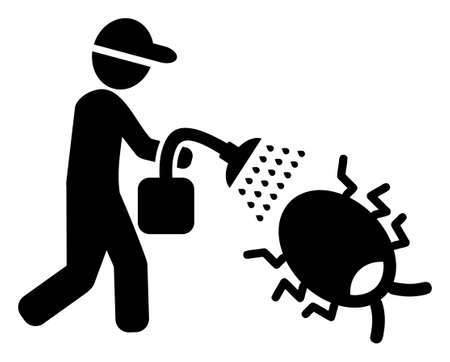 Pesticide farmer vector illustration on a white background. An isolated flat icon illustration of pesticide farmer.のイラスト素材