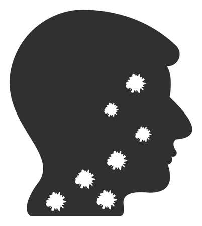 Face allergy vector illustration on a white background. An isolated flat icon illustration of face allergy.のイラスト素材