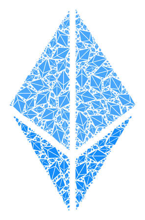 Vector ethereum crystal icon composition. Ethereum crystal composition is made from repeating recursive ethereum crystal items. Recursive mosaic from ethereum crystal icon.のイラスト素材