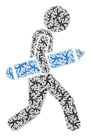 Vector pencil courier icon collage. Pencil courier collage is composed of random recursive pencil courier icons. Recursive collage of pencil courier icon.のイラスト素材