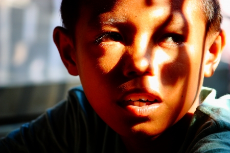 Thai boy in Sang Khla Buriのeditorial素材