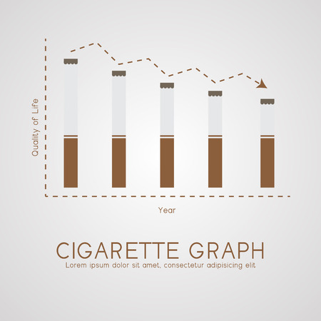 Cigarette graph flat life and age concept designのイラスト素材