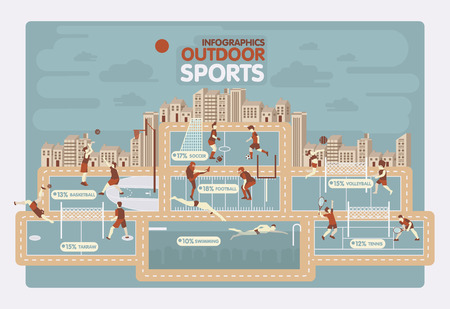 Outdoor sports info graphics designのイラスト素材