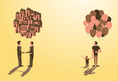 Balloon Asset for kid,call dad want to be businessman idea designのイラスト素材