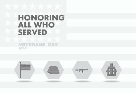 Honors Veterans day,abstact flag flat theme design artのイラスト素材