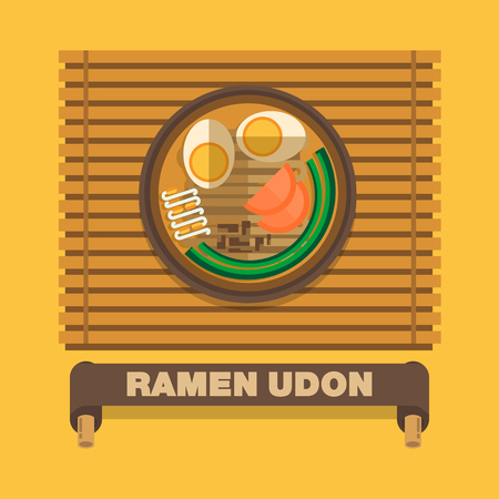 Japan's national dishes,Ramen Udon - Vector flat design artのイラスト素材
