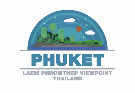 Phuket,Thailand symbol flat design artのイラスト素材