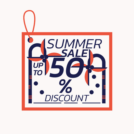 Summer Sale Label discount coconut theme - Illustration flat design artのイラスト素材