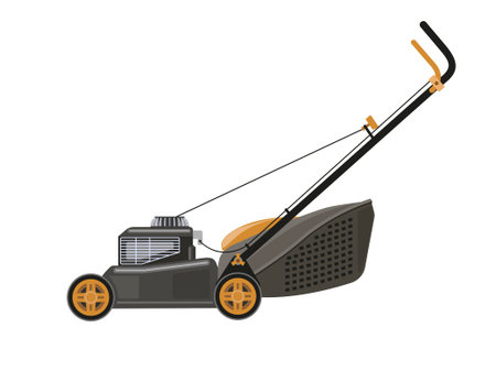 Lawn mower, vector illustration on white backgroundのイラスト素材