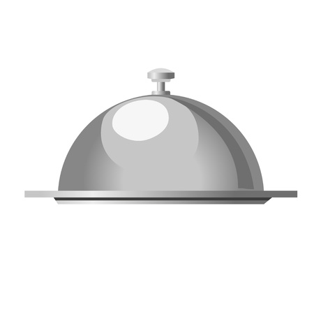 Vector silver cloche on white backgroundのイラスト素材
