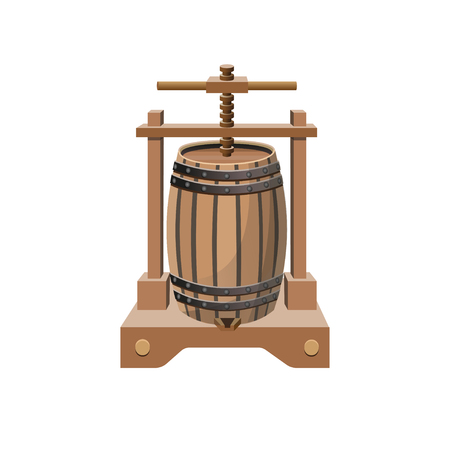 Wine press. Vector illustration isolated on white backgroundのイラスト素材