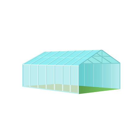 Greenhouse with polycarbonate glazing. Vector illustration isolated on white backgroundのイラスト素材