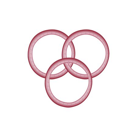 Red onion chopped rings. Vector illustration isolated on white backgroundのイラスト素材