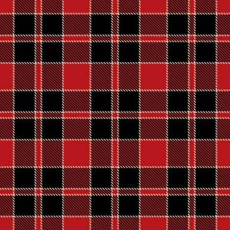 Red, Black  and  Camel Beige  Tartan Plaid Scottish Seamless Pattern. Texture from tartan, plaid, tablecloths, shirts, clothes, dresses, bedding, blankets and other textile.のイラスト素材