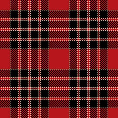 Red, Black  and  Camel Beige  Tartan Plaid Scottish Seamless Pattern. Texture from tartan, plaid, tablecloths, shirts, clothes, dresses, bedding, blankets and other textile.のイラスト素材