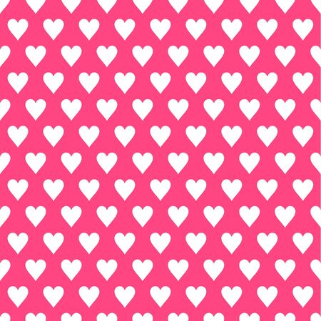 Valentine's Day Pink Seamless Vector Patterns. Backgrounds Textures in Pink and  White  Heartsのイラスト素材