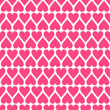 Valentine's Day Pink Seamless Vector Patterns. Backgrounds Textures in Pink and  White  Heartsのイラスト素材