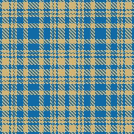 Blue Yellow Tartan Plaid Scottish Seamless Pattern. Texture from tartan, plaid, tablecloths, shirts, clothes, dresses, bedding, blankets and other textileのイラスト素材