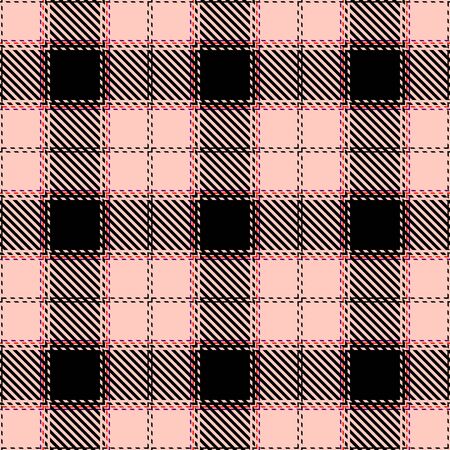 Beige and Black Tartan Plaid Scottish Seamless Pattern. Texture from tartan, plaid, tablecloths, shirts, clothes, dresses, bedding, blankets and other textile. 
のイラスト素材