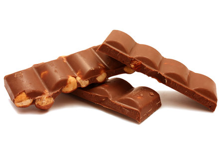 Brown chocolate isolated on white